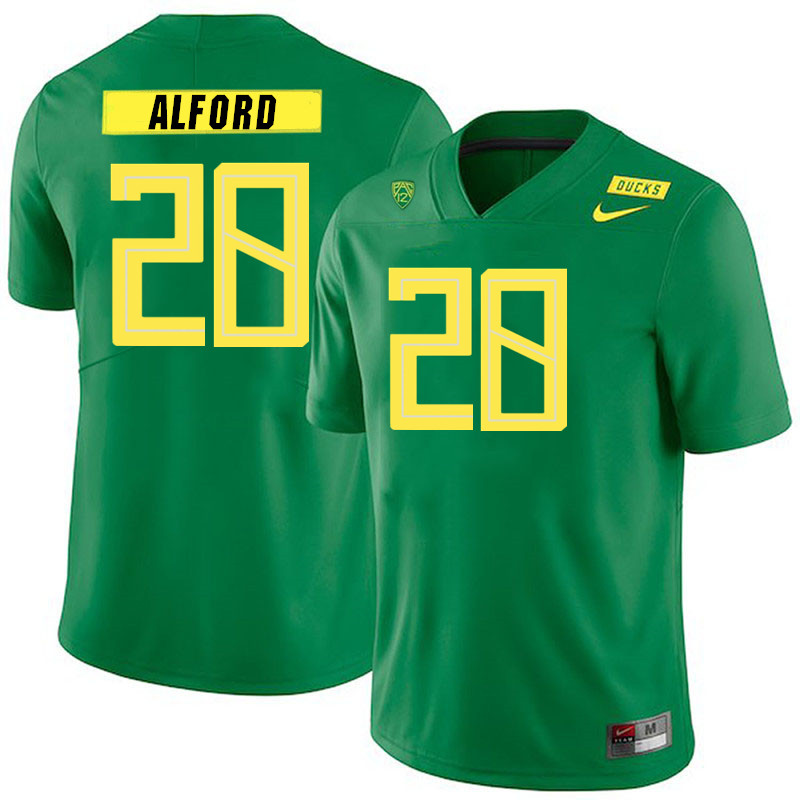 Men #28 Preston Alford Oregon Ducks College Football Jerseys Stitched Sale-Green